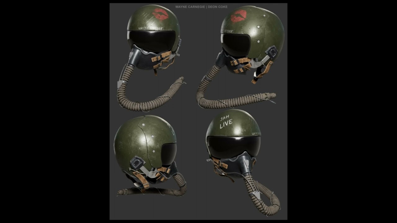 3D texturing and look dev of a Fighter Pilot helmet using Maya, Arnold and Substance Painter 🎨