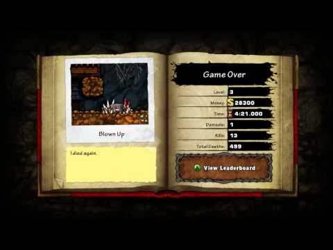 Spelunky - Daily Challenge - 2/13/14 (W/Zion Mainframe and New HUD!)