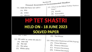 HP TET SHASTRI HELD ON 18 JUNE 2023 SOLVED ANSWER KEY