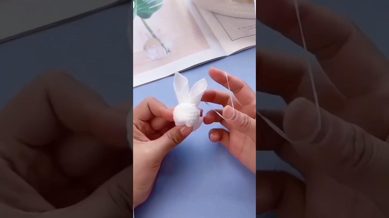 Rabbit 🐇 | how to make rabbit with tissue paper | without glue and scissors | #crafts #rabbit #cute
