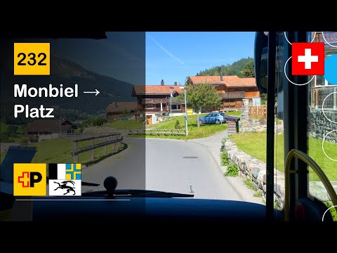[4K] 🇨🇭 Cab Ride: POSTAUTO GRAUBÜNDEN/ORTSBUS KLOSTERS | 232: Monbiel → Platz | MAN Lion's City A21