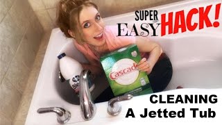 HOW TO CLEAN A JET TUB | CLEANING A JETTA WHIRLPOOL JETTED BATHTUB | EASY BATHROOM CLEANING HACK