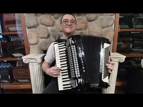 7614 - Black Excelsior Mod. 940 M Piano Accordion LMMM 41 120 image 4