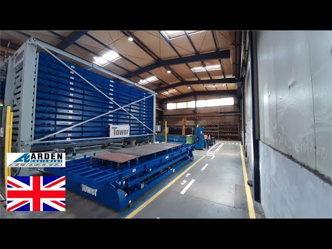 LOGITOWER: ARDEN - 6000x2000mm sheet metal storage AS/RS for construction equipment producer.