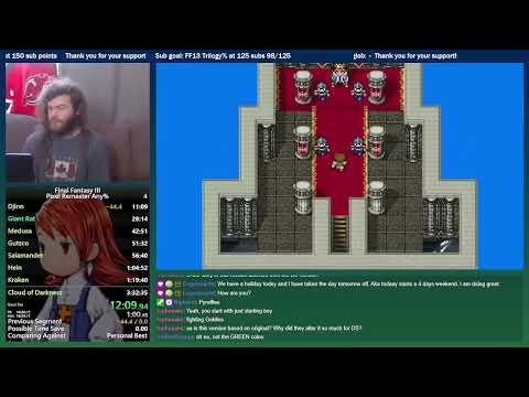 Final Fantasy III Any% Speedrun (PC Pixel Remaster) 3:27:09