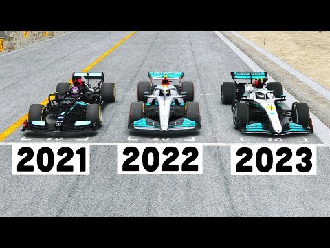 Mercedes F1 2023 vs Mercedes F1 2022 vs Mercedes F1 2021 - Nurburgring