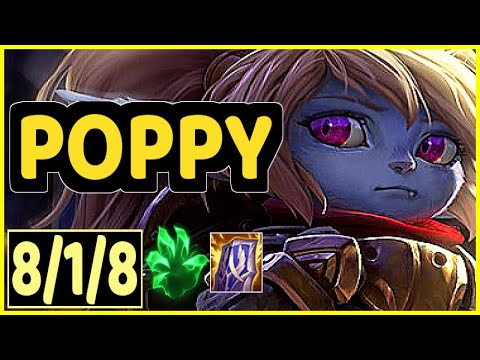POPPY VS JAYCE - 8/1/8 KDA TOP GAMEPLAY