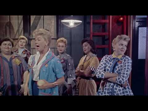 The Pajama Game trailer thumbnail — tango shadows and factory romance energy