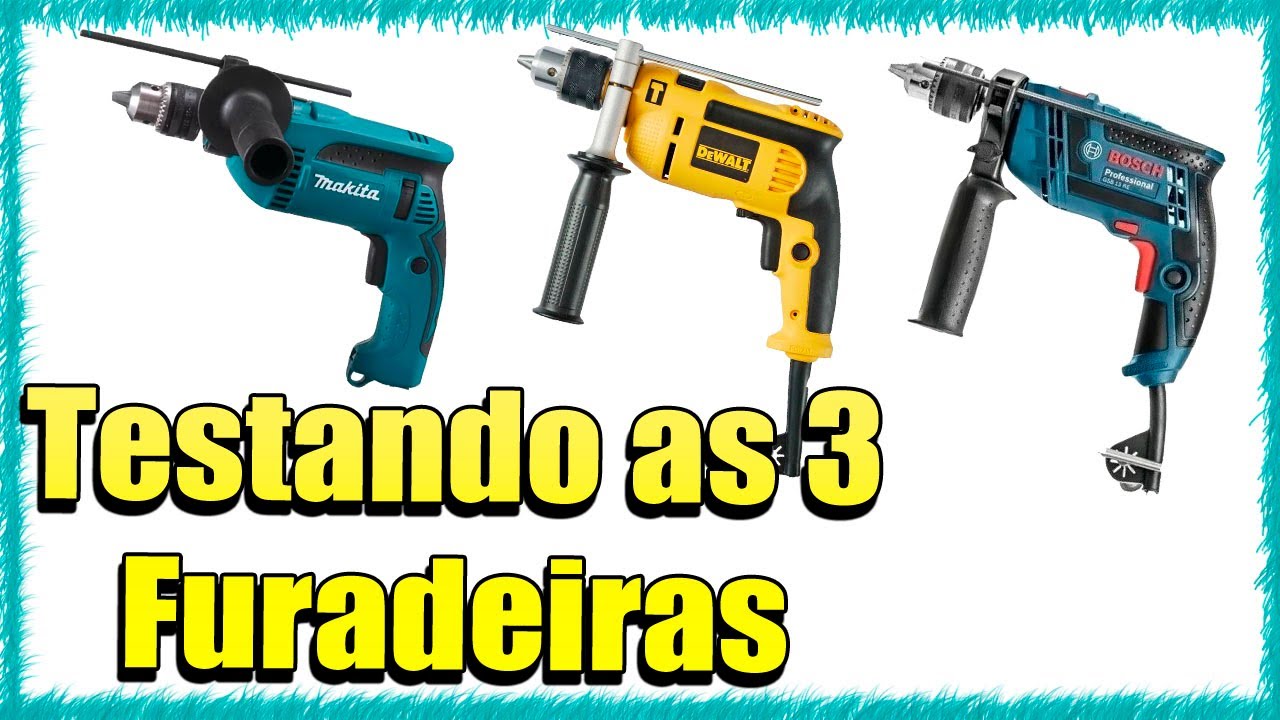 TESTANDO FURADEIRA MAKITA HP1640 BOSCH GSB 13 Re DEWALT Dwd502br I QUAL A MELHOR FURADEIRA?