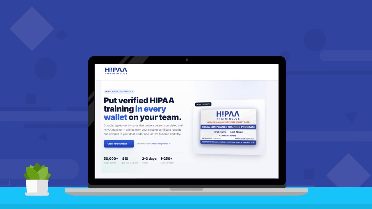 Video: how to order HIPAA Training Cards