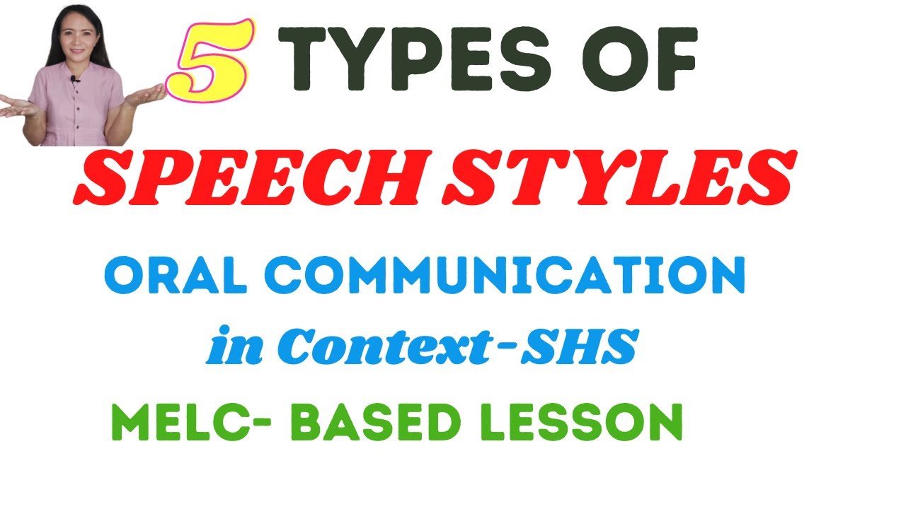 Types of speech styles in communication| Oral Communication in Context-SHS
