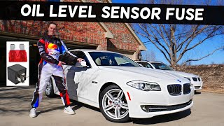 BMW F10 F11 OIL LEVEL SENSOR FUSE LOCATION BMW 528i 535i 520i 530i 550i 518d 520d 525d 530d 535d
