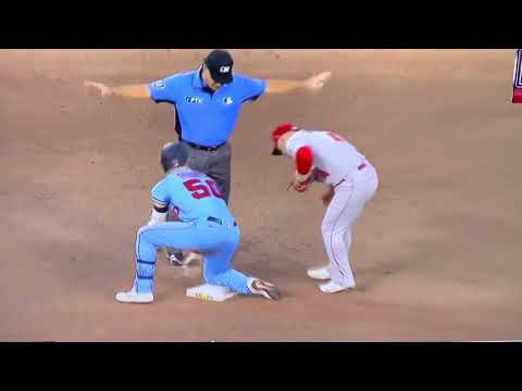 Brent Rooker breaks the No-Hitter in the 9th vs Patrick Sandoval Angles vs Twins 7/24/21