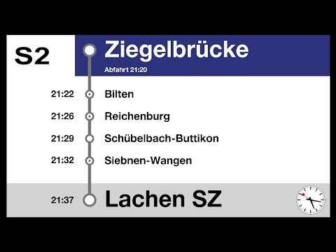 ZVV Ansagen, S2 (Ziegelbrücke-Lachen SZ) | Bauarbeiten | DPZ KISZ | Seltenheit