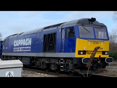 DC Rail 60028"Cappagh" with full rake of Cappagh Wagons passing Peterborough East Junction 18/2/22