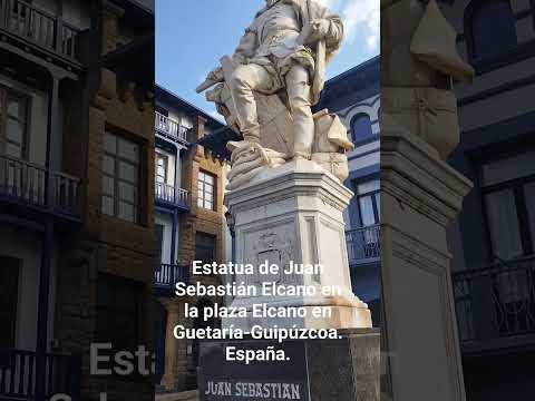 ESTATUA A JUAN SEBASTIÁN ELCANO EN LA PLAZA ELCANO EN GUETARIA-GUIPÚZCOA. España.