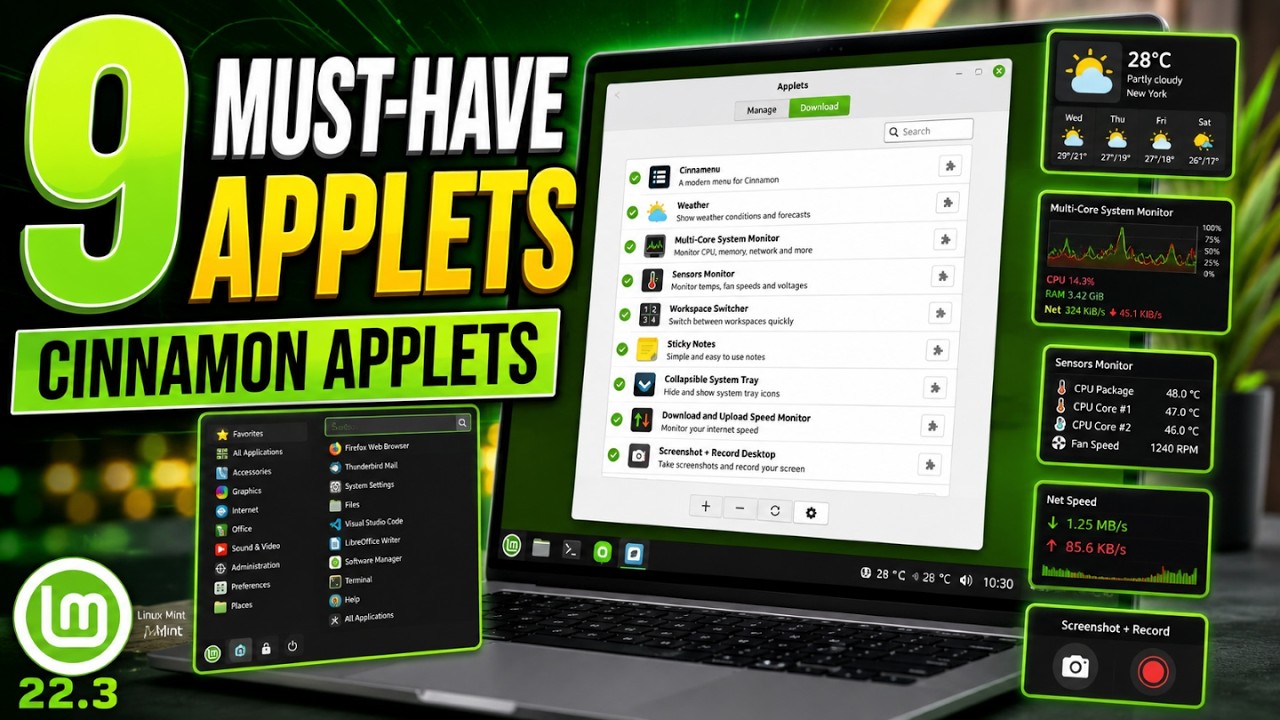 9 MUST-HAVE Cinnamon Applets for Linux Mint 22.3 Cinnamon That Transform Your Desktop!