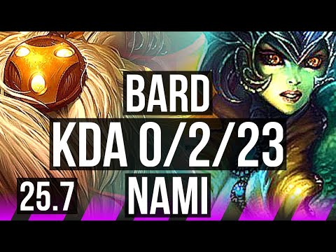 BARD & Jhin vs NAMI & Lux (SUP) | Rank 3 Bard, 0/2/23 | BR Challenger | 25.7