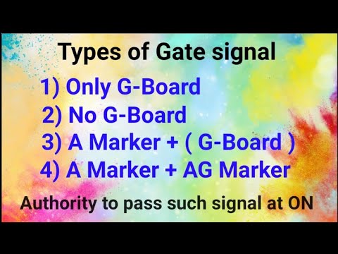 Types of gate signals, AG Marker, A Marker, Gate signal, passing gate signal at ON, authorities.