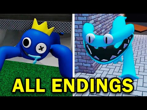 Rainbow Friends: Chapter 1 and 2 - All Endings (Roblox Showcase)