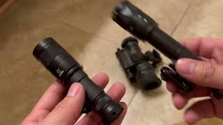 Surefire M600V vs M300V Vampire series scout light comparison and demonstration