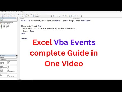 Excel VBA Events in one video (Basic To Advance), Excel VBA Tutorial in Hindi with Multiple Example