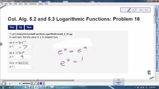 Col. Alg. 5.2 and 5.3 Webwork HW Help 2