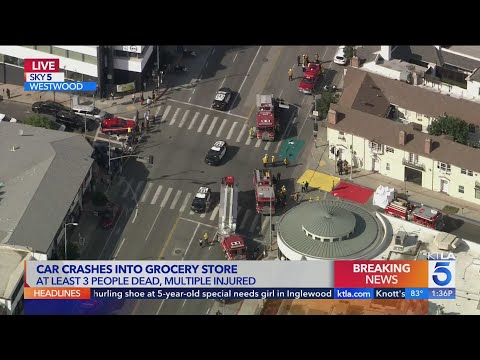 Car crash into Westwood store kills 3, injures 7