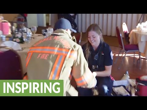 Paramedic called to scene receives surprise marriage proposal