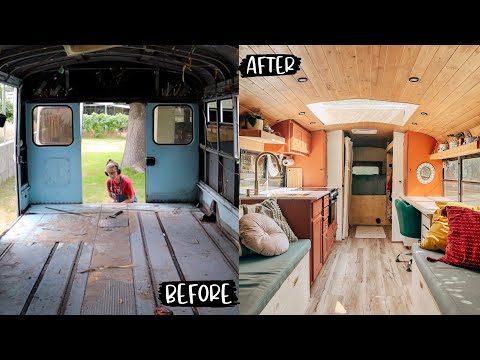 School Bus Conversion Timelapse (2.5 years in 13 minutes) - Bus to Tiny Home w/no Experience