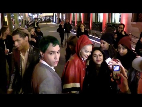 EXCLUSIVE: Rita Ora and green hair boyfriend Ricky Hil coming out of Tommy Hilfiger boutique opening