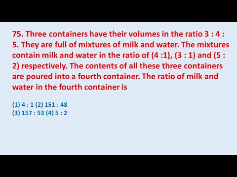 75. Three containers have their volumes in the ratio 3 : 4 : 5. They are full of mixtures || edu214