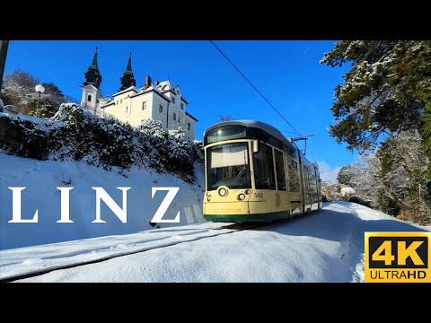 Linz Austria 🇦🇹 Hidden paradise in Austria || Snowfall Walking Tour 4K UHD 
