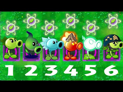 Shadow Pea & Every PEASHOOTER Plant Level 1 Vs 3 Hamster Ball Gargantuar Zombie - PvZ 2 Battlez