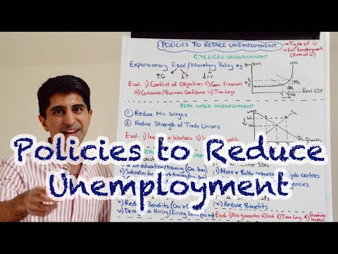 Y1 40) Policies to Reduce Unemployment (Cyclical, Structural and Frictional) - With Evaluation