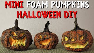 How To Carve Foam Mini Pumpkins Into Jack O Lantern Decorations - DIY Halloween Props | Dark Nook