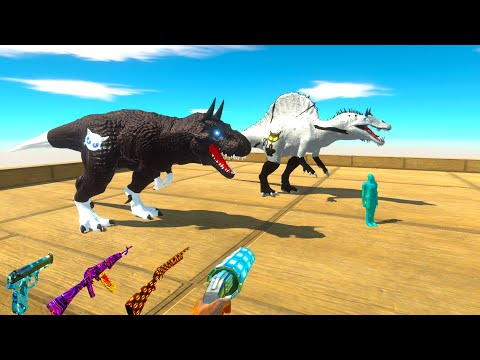 FPS AVATAR vs CARTOON CAT T-REX & SPINOSAURUS DEATH RUN - Animal Revolt Battle Simulator