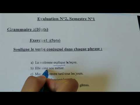 évaluation N°2 semestre 1 pour les élèves de 5ème année primaire (CM2)