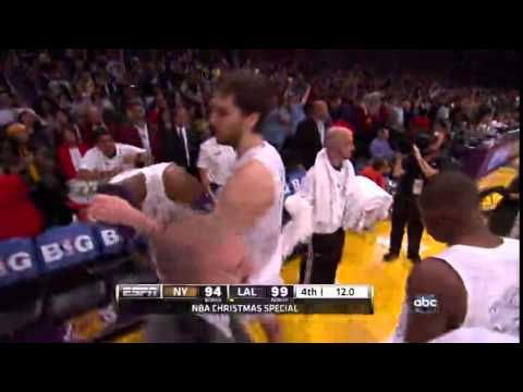 12 25 2012   Knicks vs  Lakers   Pau Gasol With The Pauerful Dunk To Seal The Deal
