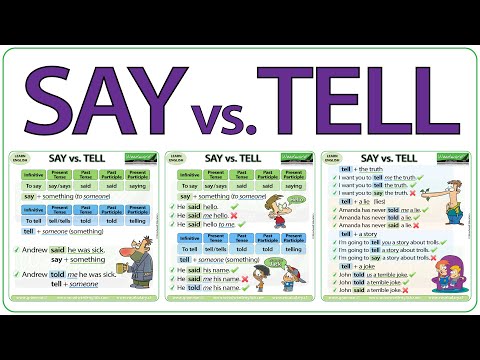 SAY vs. TELL - SAID vs. TOLD - What is the difference? English lesson