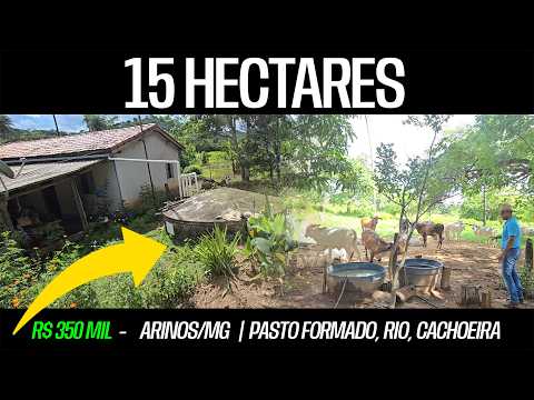 Sítio à venda – Arinos/MG – 15 ha, pasto formado, rio, cachoeira – R$ 350.000
