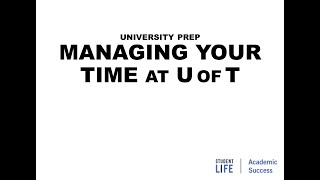 University Prep Series: Time Management Calendars – University of Toronto