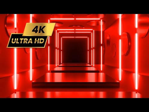 Red Neon Square VJ Loop // @3DMotionGraphicsVFX