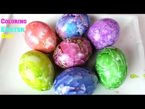Coloring Easter Eggs Spin an Egg Colorful Marbled Easter Eggs|B2cutecupcakes Video