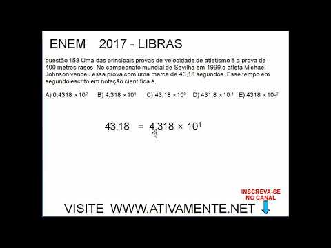 questão 158  ENEM   2017 - LIBRAS - Uma das principais provas de velocidade de atletismo