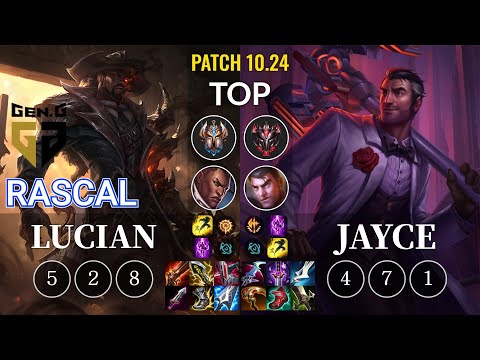 GEN Rascal Lucian vs Jayce Top - KR Patch 10.24