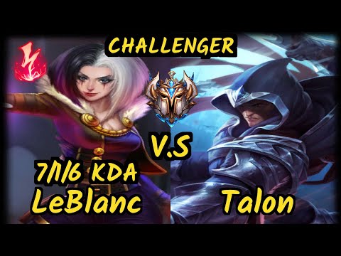 Xico (LEBLANC) vs TALON - 7/1/6 KDA MID CHALLENGER GAMEPLAY - EUW