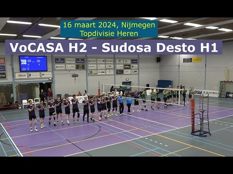 VoCASA H2 - Sudosa Desto H1 (16 maart 2024, Full Match) Topdivisie Heren Volleybal