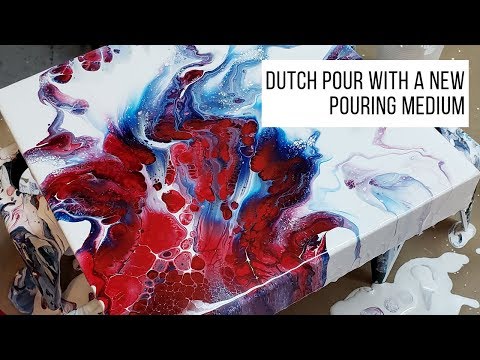 Red, White, and Blue Dutch Pour! New pouring medium, BIG CELLS! Acrylic pouring Fluid art.