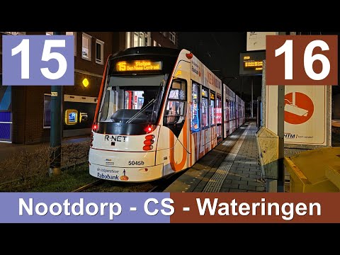 HTM lijn 15-16: Nootdorp - Centraal Station - Wateringen - Remise Zichtenburg | HTM 5045 | 2025